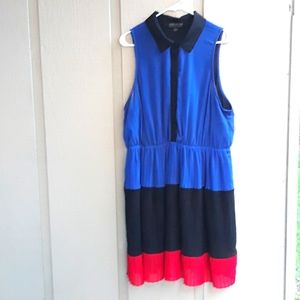 Color block Dress Sz. 2x Blue, Black, Red